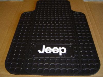 Jeep Logo Front Floor Mats in Black Pair CJ YJ TJ LJ Rubber Floor Mat ...