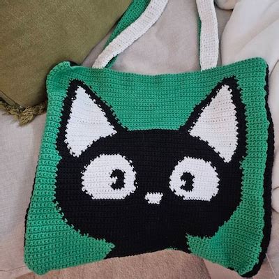 Crochet Cat Pattern, Crochet Bag Pattern, Crochet Tote Bag Pattern ...