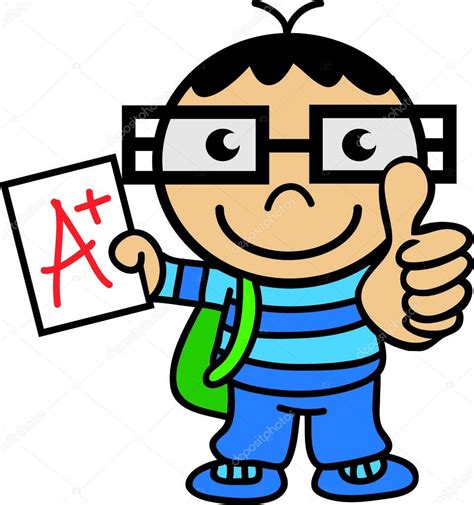 Clever student thumb up — Stock Vector © rubiocartoons #30574121