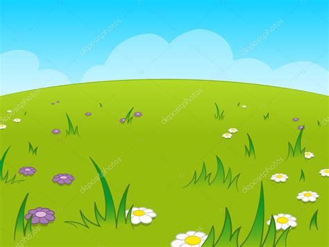 Meadow_cartoon_background — Stock Vector © a__n #10158477