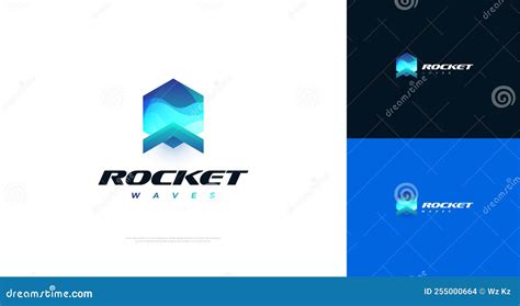 Modern Blue Rocket Logo with Ocean Inside Stock Vector - Illustration ...