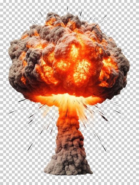 Premium PSD | Nuclear Bomb Explosion Isolated on Transparent Background