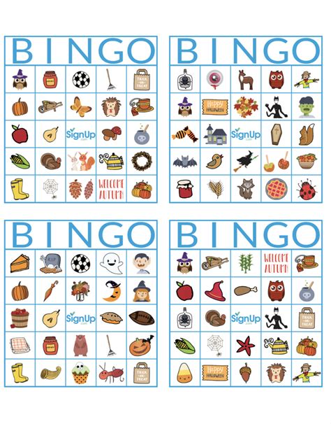 Template Fall Bingo Free Printable - Printable Word Searches