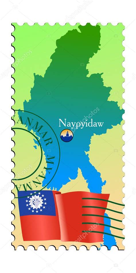 Naypyidaw - capital of Myanmar. Vector stamp — Stock Vector © Perysty ...