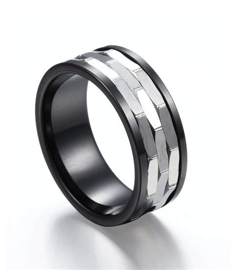 Black Ceramic Ring with Triple Grooved Tungsten by TungstenRepublic on DeviantArt