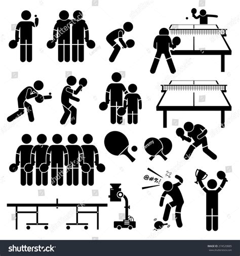 Table Tennis Player Actions Poses Stick Stock Illustration 274520885 | Shutterstock