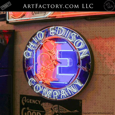 Ohio Edison Company Sign: Original Vintage Neon Reddy Kilowatt