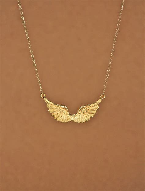 Wing necklace guardian angel necklace gold wings angel