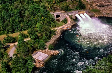 Summersville Dam Tube Release Aerial View Photograph by Thomas R Fletcher | Pixels