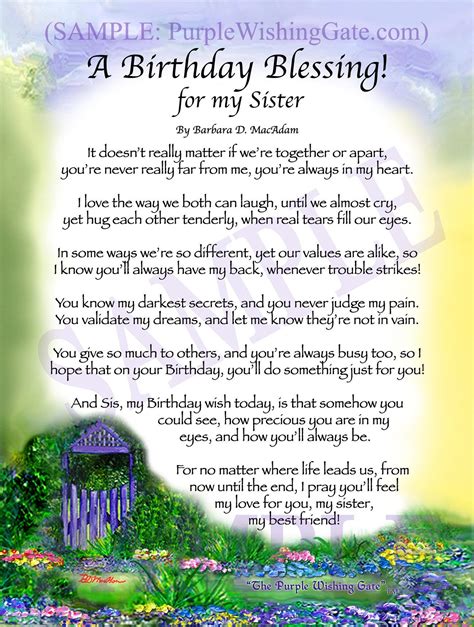 A Birthday Blessing! for my Sister | Wedding blessing, Blessing poem ...