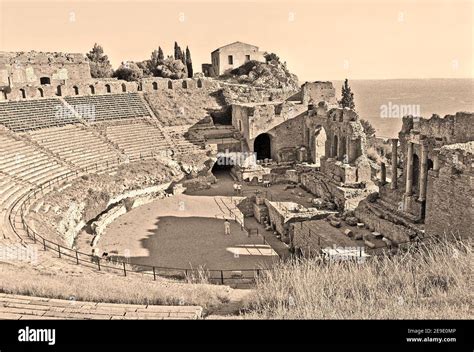 The ancient theatre of Taormina Stock Photo - Alamy