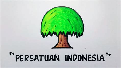 Cara menggambar lambang pancasila sila ke 3 - Gambar pohon beringin ...