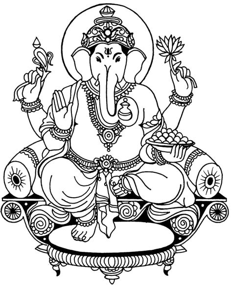 Ganesh Coloring Pages For Kids