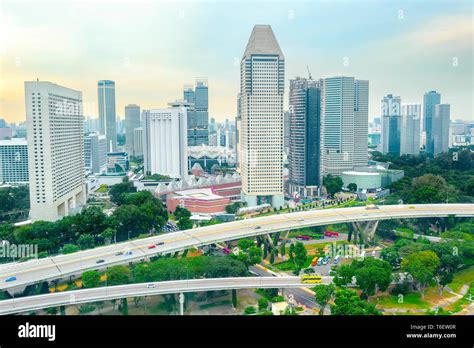 Modern aerial Singapore cityscape Stock Photo - Alamy