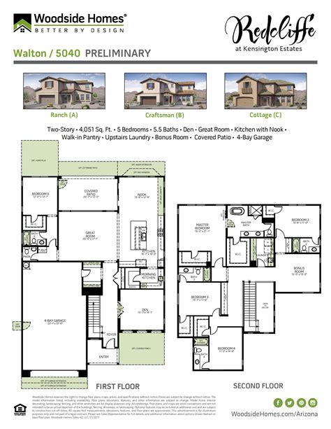 Redcliffe at Kensington Estates Floor Plans | Woodside Homes Floor Plans