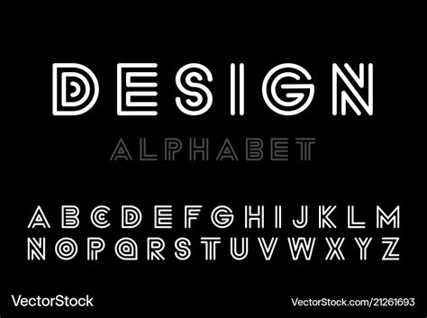 Modern designer striped font - minimalistic Vector Image