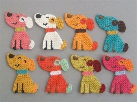 8 Crochet Doggie Appliques 8 Colors A127 | Etsy | Crochet motif ...