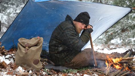 Cold Weather Camp Setup: Survival Shelter, Fire, Debris Bed - Gun And Survival