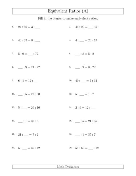 Making Equivalent Ratios Worksheet 1