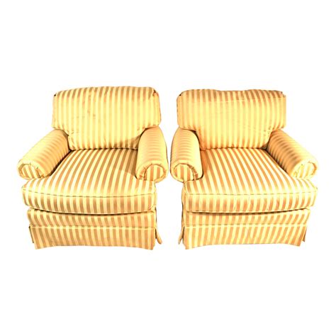 Lee Furniture Traditional Lounge Chairs - a Pair | Chairish