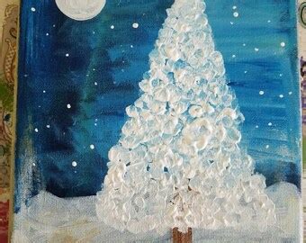 Night tree painting | Etsy