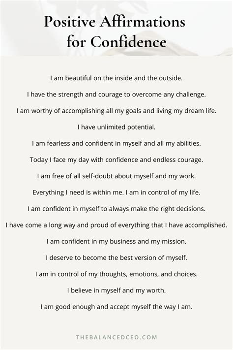 30 Positive Affirmations for Confidence and Success - The Balanced CEO