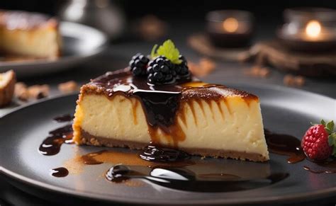 Premium AI Image | Cute delicious creamy baked cheesecake