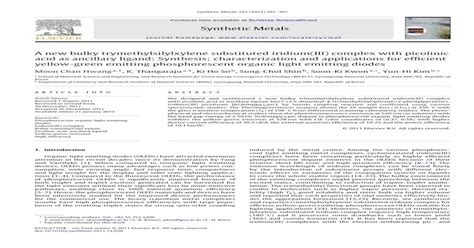 A new bulky trymethylsilylxylene substituted iridium(III) complex with ...