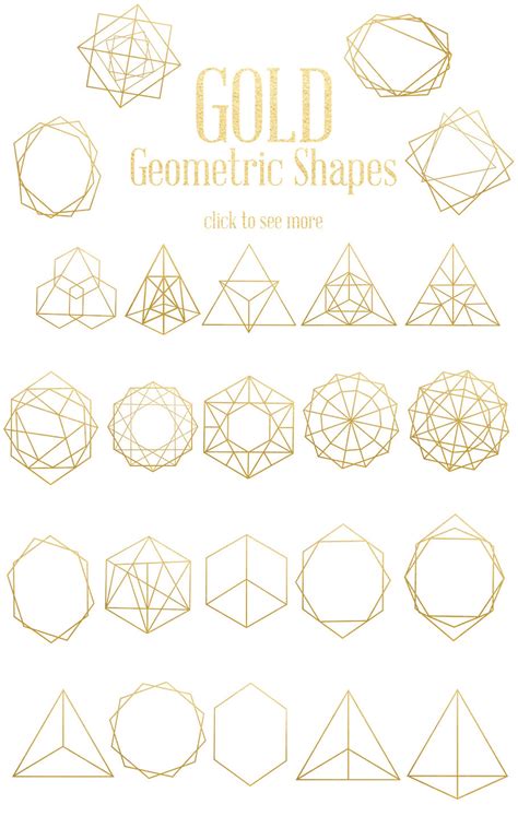 Gold Geometric Shapes Gold Decorative Shapes Astronomy - Etsy