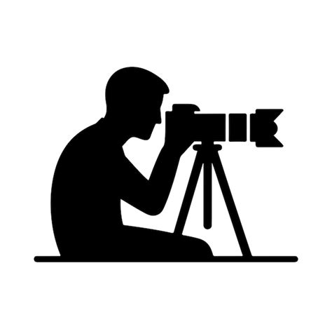 Premium Vector | Photographer man camera silhouette vector