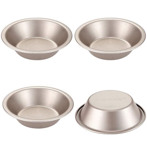 CHEFMADE Mini Pie Pan Set, 4-Inch 4Pcs Non-Stick Round Bread and Meat ... | eBay