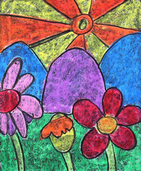 Kids Art Project: Create a Floral Landscape With Oil Pastels | Em Winn | Skillshare