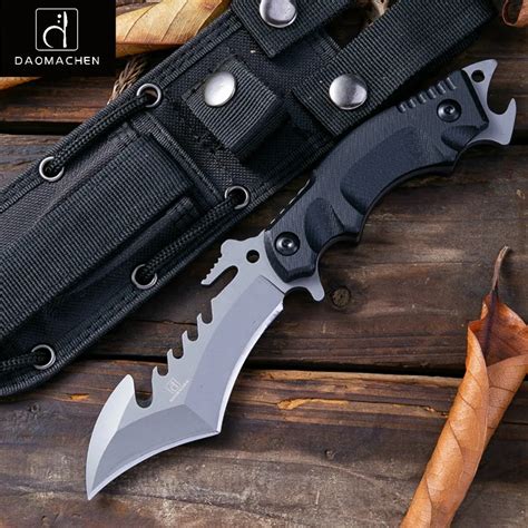 Fixed Blade Tactical Knives with Sheath Tanto Blade Outdoor Survival ...