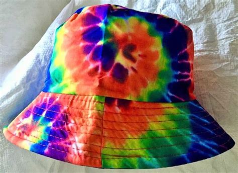 Rainbow tie dye bucket hat