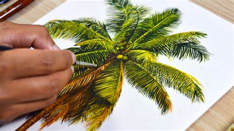 Coconut Tree Watercolor / Coconut Palm Tree Splash 1 Painting By Carlin ...