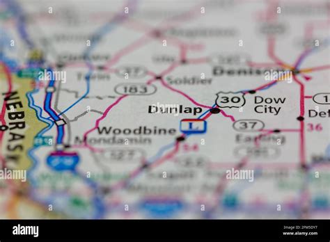 Dunlap Iowa USA Shown on a Geography map or road map Stock Photo - Alamy