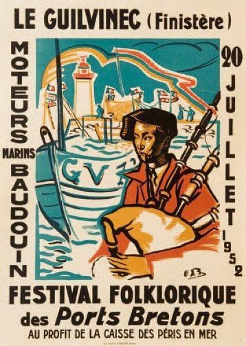 Le Guilvinnec, Finistère - Festival Folklorique des Ports Bretons - 1952 - Vintage ...