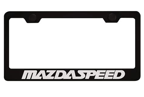 Fit Mazdaspeed Matt Black Liecnese Plate Frame with Caps Fit Mazda License Plate Covers & Frames ...