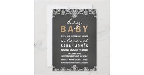 Lace & Burlap Baby Shower Invitation | Zazzle