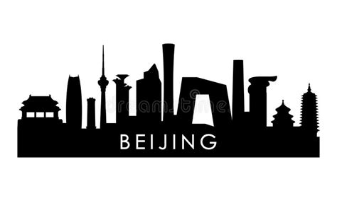 Beijing Skyline Silhouette. Stock Vector - Illustration of landmark ...