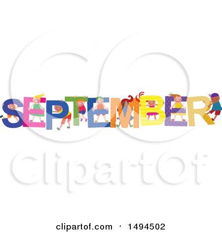 Group of Children Playing in the Colorful Word for the Month of September Posters, Art Prints by ...