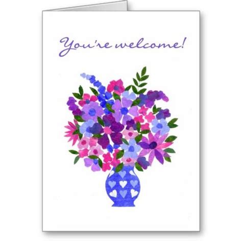 'You're Welcome' Card - Flower Power | Zazzle.com | Get well cards, Welcome card, Custom thank ...