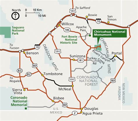 Chiricahua National Monument Map