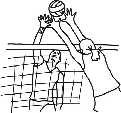 volleyball player - vector illustration sketch hand drawn 3127041 ...