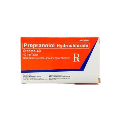 STABETA-40 Propranolol Hydrochloride 40mg Tablet 100's price in the Philippines | MedsGo Pharmacy