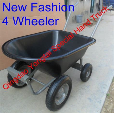 4 Wheeler Poly Tray Wheelbarrow - China 4 Wheeler Wheelbarrow and Big-4 Wheeler Wheel Barrow