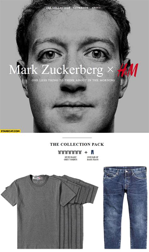 Mark Zuckerberg H&M collection seven basic t-shirts, one pair of basic ...