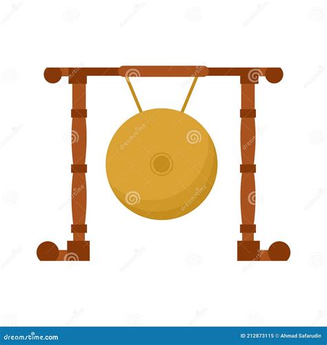 Gong Vector Flat Icon. Traditional Indonesian Metallophones Gamelan ...