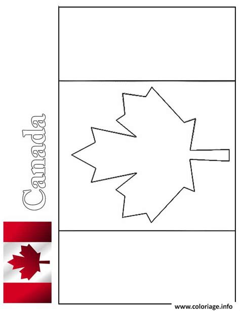 Coloriage Drapeau Canada Avec Illustration Dessin Drapeau à imprimer