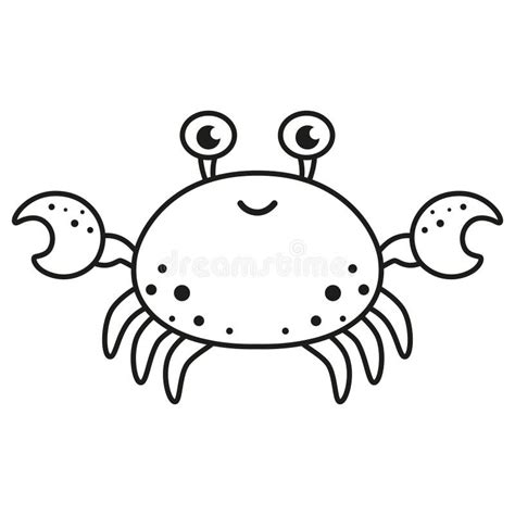 Outline Vector Illustration of Cartoon Crab Isolated Stock Vector ...